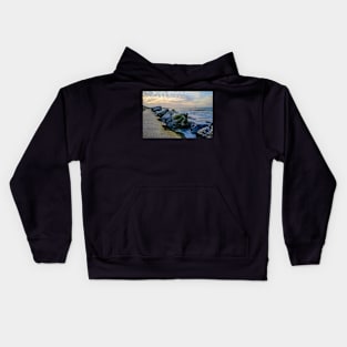 High tide at Cart Gap on the Norfolk coast Kids Hoodie